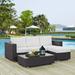 Modway Convene 3 Piece Outdoor Patio Sofa Set in Espresso White