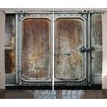 Industrial Decor Curtains 2 Panels Set Vintage Railway Container Door Metal Old Locomotive Transportation Iron Power Design Living Room Bedroom Accessories 108 X 90 Inches by Ambesonne
