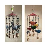 Large Wind Chimes Outdoor Sound Rich Relaxing Tones 6 x 15 inches Red Green Blue Birds Red Gray Elephants