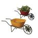 Gerson Metal Antique Wind Spinner Wheelbarrow Planters Set of 2