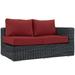 Modern Contemporary Urban Design Outdoor Patio Balcony Garden Furniture Lounge Loveseat Sofa Sunbrella Rattan Wicker Red