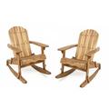 Vivian Outdoor Acacia Wood Adirondack Rocking Chair