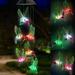 Solar Hummingbird Wind Chimes Outdoor-Waterproof Solar Powered LED Changing Light Color Hummingbirds Mobile Romantic Wind Chime for Mom Gifts Home Party Festival Night Garden Decoration