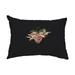 Simply Daisy 14 x 20 Natural Ornament Black Holiday Print Decorative Outdoor Throw Pillow