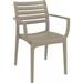 Artemis Outdoor Dining Arm Chair Dove Gray - Set of 2