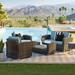 Nefeli Resin Wicker 4 Piece Patio Conversation Set with 3 Cushions