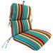 Jordan Manufacturing 45 x 22 Covert Fiesta Multicolor Stripe Rectangular Outdoor Chair Cushion with Ties and Hanger Loop