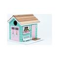 Home Bazaar She Shed Wooden Birdhouse Mint and Pink