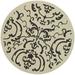 SAFAVIEH Courtyard Dara Damask Indoor/Outdoor Area Rug 6 7 x 6 7 Round Sand/Black