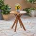 Jaxson Outdoor Acacia Wood Round Bistro Table with X Legs Teak