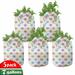 Cat Grow Bags 5-Pack Colorful Faces Kids Nursery Heavyduty Fabric Pots with Handles for Plants 2 Sizes Multicolor by Ambesonne