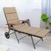 Gymax Folding Patio Rattan Lounge Chair Chaise Cushioned Aluminum Adjust Wheel