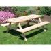 A & L Furniture Western Red Cedar Picnic Table with Attached Benches