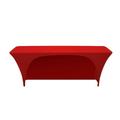 Your Chair Covers - Spandex 6 Ft x 18 Inches Open Back Rectangular Table Cover Red for Wedding Party Birthday Patio etc.