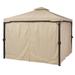 GDF Studio Seigfried Outdoor 10 x 10 Steel Soft Top Canopy Gazebo with Curtains Beige and Brown