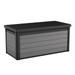 Keter Premier Outdoor 150 Gallon Wood and Resin Deck Box Black and Gray