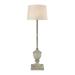 Outdoor Floor Lamp Grey/Antique White Finish with Natural Linen Fabric Shade Bailey Street Home 2499-Bel-3334607