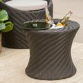 Meridian Outdoor Wicker Accent Table with Ice Bucket Brown