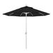 California Umbrella 9 Ft. Octagonal Aluminum Push Button Tilt Patio Umbrella W/ Crank Lift & Aluminum Ribs - Matted White Frame / Sunbrella Canvas Black Canopy