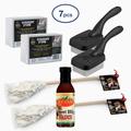Better Grillin ; Gift for Grilling 7pc Combo Set (2 Scrubbing Stones 2 Handles 2 Mops 1 Sauce Bottle)
