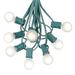 25 Foot G30 Outdoor Patio String Lights with 25 Frosted White White Globe Bulbs â€“ Indoor Outdoor String Lights â€“ Market Bistro CafÃ© Hanging String Lights â€“ C7/E12 Base - Green Wire