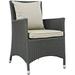 Hawthorne Collection Patio Dining Arm Chair in Antique Canvas Beige