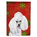 White Toy Poodle Red Snowflakes Holiday Garden Flag