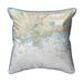 Betsy Drake Interiors Branford Harbor - Indian Neck CT Nautical Map Small Corded Indoor/Outdoor Pillow 12x12