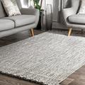 nuLOOM Courtney Braided Indoor/Outdoor Area Rug 6 x 9 Salt and Pepper