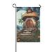 MYPOP Colorful Fairytale Mushroom Cottage Garden Flag Banner 12 x 18 inch