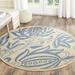 Safavieh Courtyard Crystal Floral Indoor/Outdoor Indoor/Outdoor Area Rug 6 7 x 6 7 Round Natural/Blue