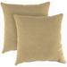 Jordan Manufacturing 18 x 18 McHusk Birch Beige Solid Square Outdoor Throw Pillow (2 Pack)