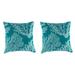 Jordan Manufacturing 18 x 18 Seacoral Turquoise Nautical Square Outdoor Throw Pillows (2 Pack)