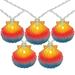 Northlight 10ct Vibrantly Colored Seashell Outdoor Patio String Light Set 7.25ft White Wire