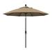 California Umbrella 9 ft. Aluminum Market Umbrella Collar Tilt - Matted Black-Sunbrella-Heather Beige