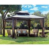 Sunjoy 10 x 12 Chatham Steel Hardtop Gazebo Silver