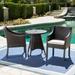 Leo Outdoor 3 Piece Wicker Round Dining Set with Cushions Multibrown Beige