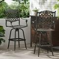 Avon Cast Aluminum Copper Outdoor Bar Stool (Set of 2)