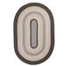 Colonial Mills 10 x 13 Charcoal Black and Beige Oval Handmade Braided Area Throw Rug