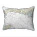 Betsy Drake Falmouth Harbor - MA Nautical Map Small Corded Indoor & Outdoor Pillow