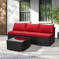 Ainfox 3 Pcs Outdoor Patio Furniture Sofa Set on Sale Red