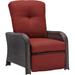 Hanover Strathmere Wicker and Steel Outdoor Patio Lounge Chair Crimson Red