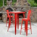 Flash Furniture 4 Pack 30 High Metal Indoor-Outdoor Barstool with Back - Kitchen Furniture Red