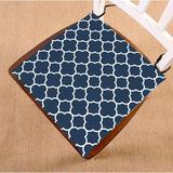 GCKG Classic Navy Blue Quatrefoil Chair Pad Seat Cushion Chair Cushion Floor Cushion with Breathable Memory Inner Cushion and Ties Two Sides Printing 18x18 inches