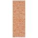 SAFAVIEH Courtyard Chester Floral Indoor/Outdoor Runner Rug 2 7 x 8 2 Rust/Sand