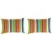 Jordan Manufacturing 18 x 12 Covert Breeze Multicolor Stripe Rectangular Outdoor Throw Pillows (2 Pack)
