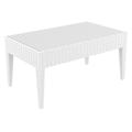 Luxury Commercial Living 36 White Outdoor Patio Wickerlook Rectangular Coffee Table
