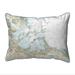 Betsy Drake Boston Harbor - MA Nautical Map Large Corded Indoor & Outdoor Pillow