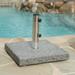Niccolo Outdoor Granite and Stainless Steel Umbrella Base Natural Grey