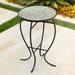 Teal Island Designs Modern Black Round Outdoor Accent Side Table 14 Wide Free-Form Mosaic Tabletop for Front Porch Patio Home House Balcony